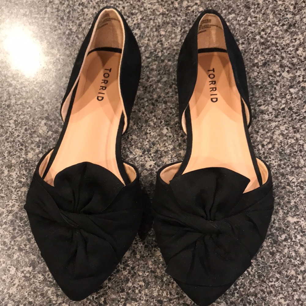 Torrid black vegan suede flats.